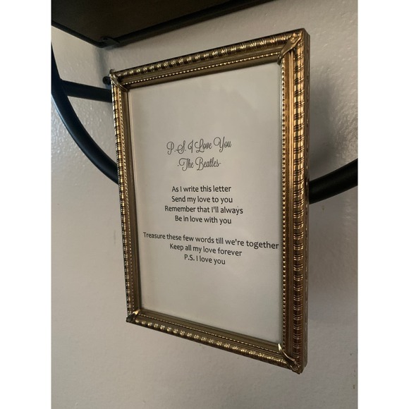 1960s Gold Table Frame Beatles Song P.S. I Love You - Picture 2 of 10